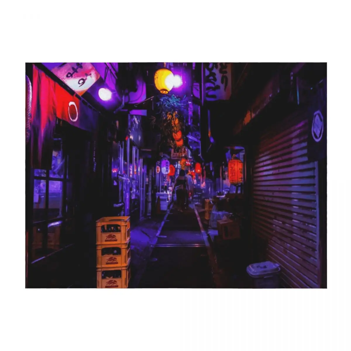 

Strange Neon Alleyways Throw Blanket Furry Blankets For Sofas blankets and throws Single Blankets