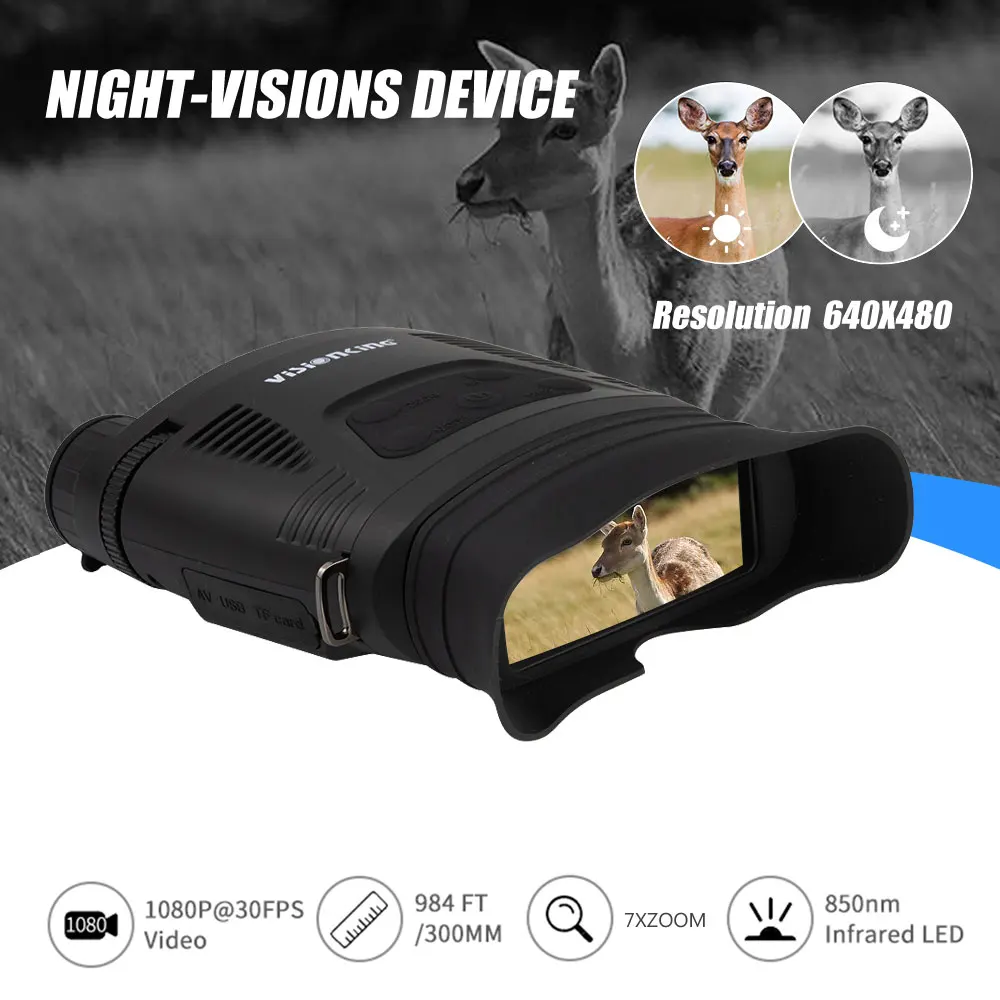 Visionking Binoculars Hunting Night Vision 7x Digital Zoom IR 850nm HD Infrared Camera Day Night Hunting Device Video Photograph