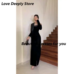 Customized Elegant Off Shoulder Evening Dress Long Sleeves Prom Dress Slit Ankle-Length Formal Wedding Guest Special Events Gala