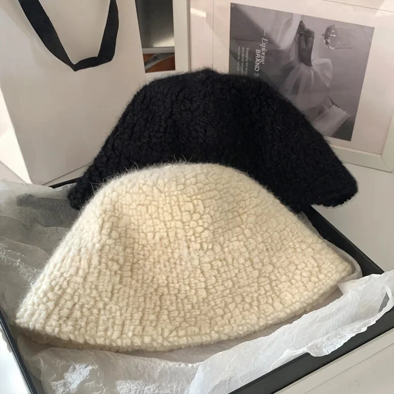 Fashion Autumn Winter Hats For Women Classic Simple Wool Warm Fisherman Cap Winter Hat Lady Luxury Furry Fisherman Cap