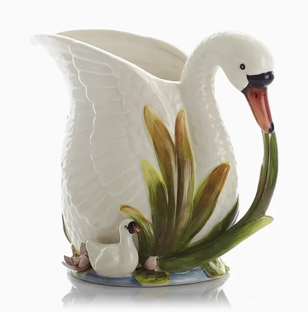 

ceramics Swan vase Wedding Gift Flower Pot Ornaments Home Furnishing Decoration Crafts Livingroom animal Figurines