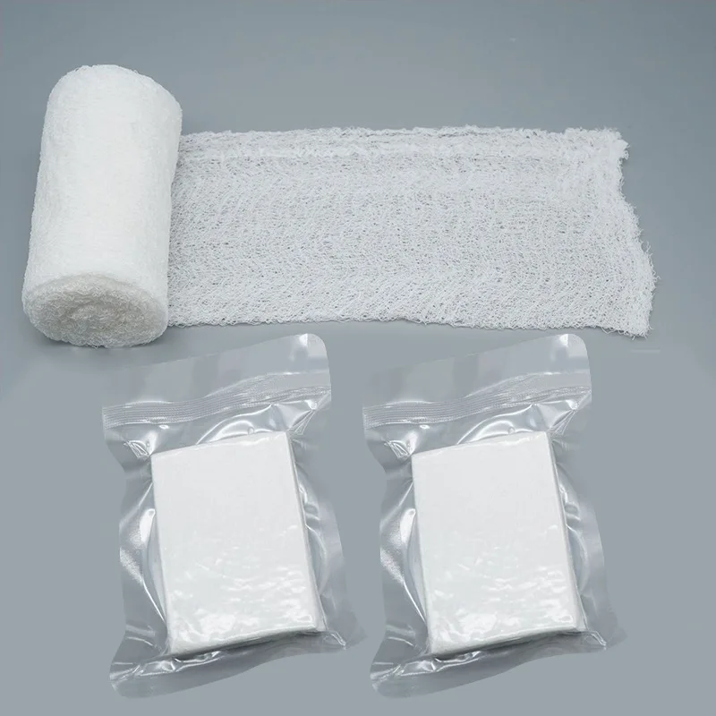Compressed vacuum packaging sterile gauze, emergency medical dressings, hemostatic control bandages, gauze roll Z folding