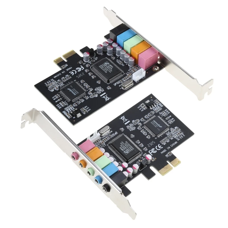 بطاقة الصوت PCIe 5.1 بطاقة الصوت الداخلية ثلاثية الأبعاد ستيريو PCI-e بطاقة الصوت 32/64 بت PCI لشريحة بطاقة الصوت للكمبيوتر