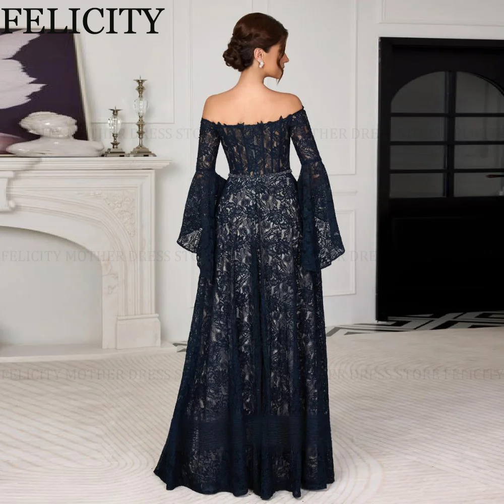 FELICITY Customized Gorgeous Mother of the Bride Dress 2026 Lace A-line Off-Shoulder Long Wedding Guest Dress Party Evening Gown