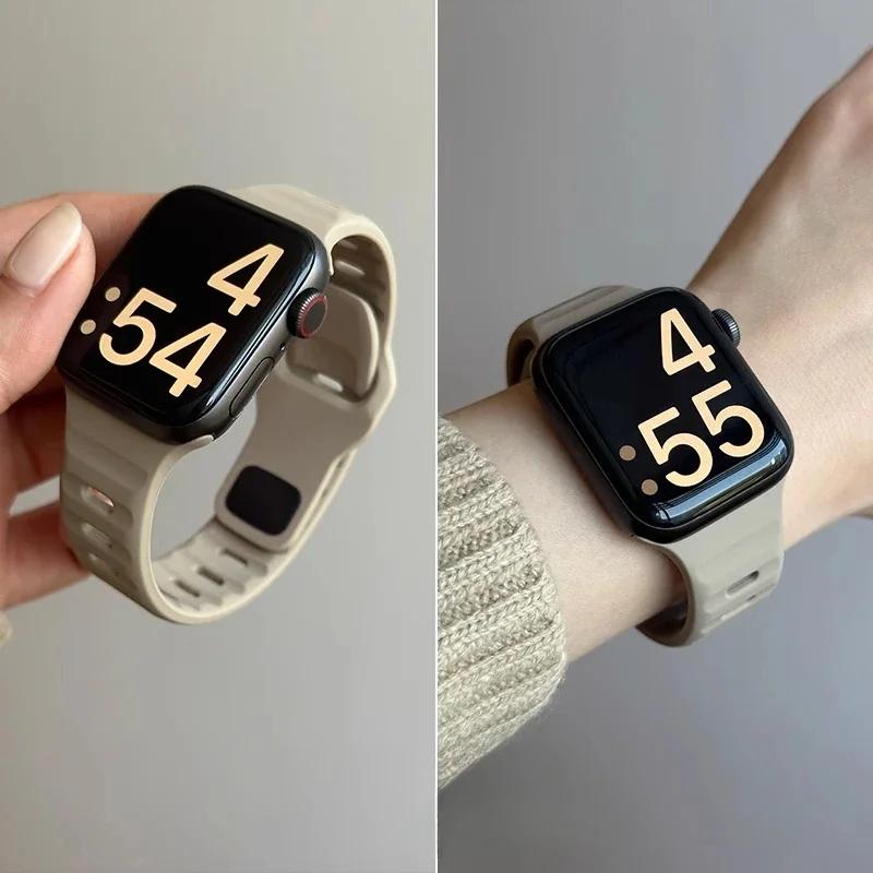 Silikonarmband für Apple Watch Serie 10 46 mm 42 mm Armband 44 mm 45 mm 40 mm 41 mm Sportarmband iWatch 8 7 6 5 4 3 SE 9 Ultra 2 49 mm