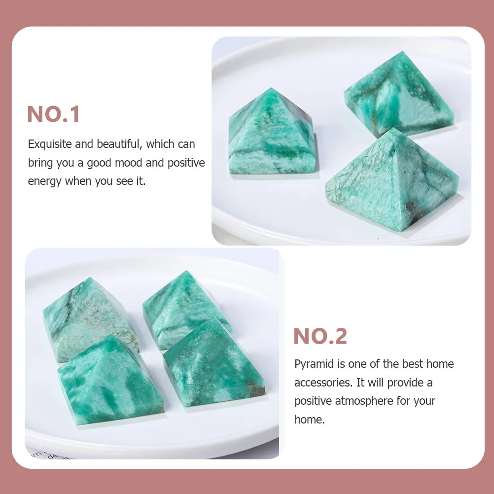 Crystal Pyramid Decor Natural Stone Beautiful Color Office Desktop Adornment Mini World Gems Green Pyramids Craft