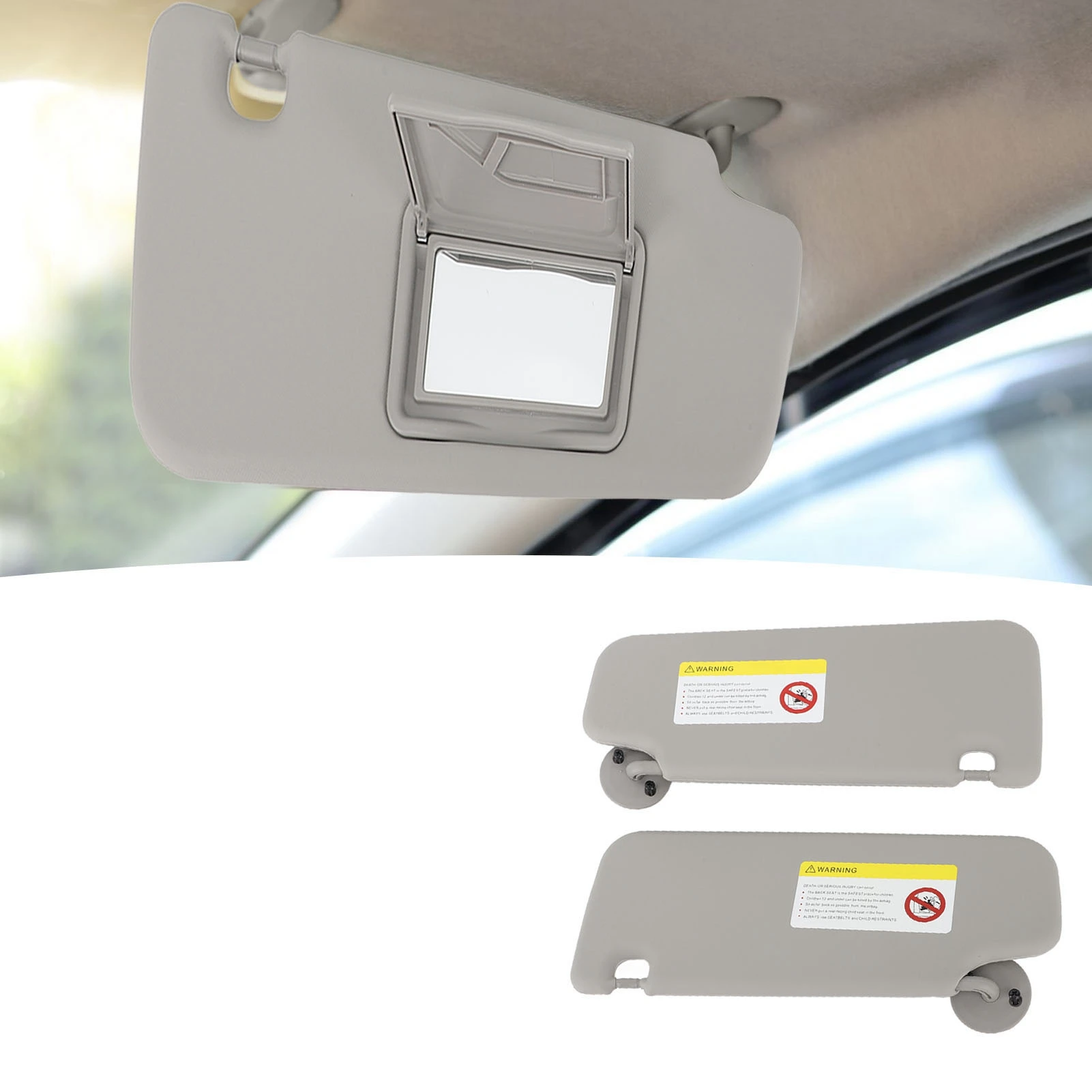 1 Pair Sun Visor Left Right Sun Visor with Mirror Replacement for  Aveo 2012 to 2020 Grey Sun Visor Sun Visor Sunshade