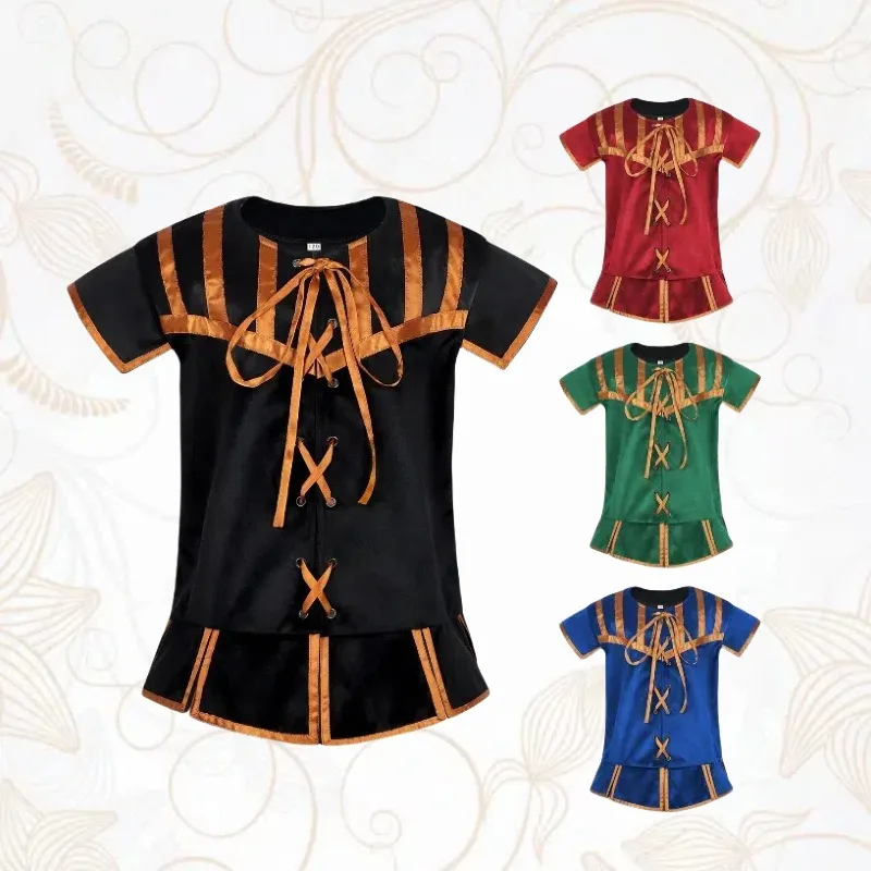 

New Kids Medieval Vest Renaissance Cosplay Costume Lacing Up Top Gothic Steampunk Victorian Pirate Roleplay Stage Performance