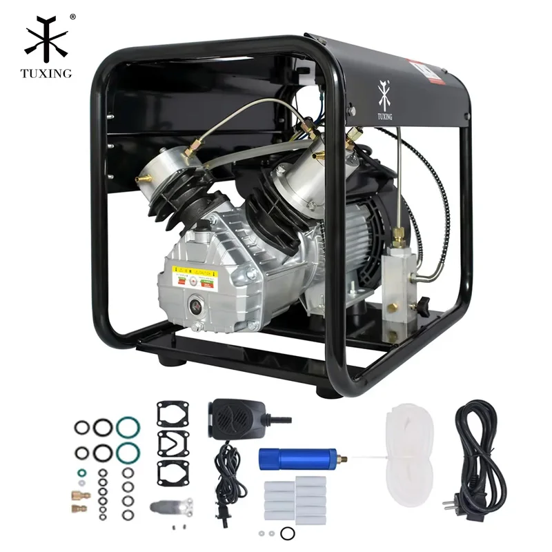 TUXING TXED011 300Bar PCP Air Compressor 4500Psi High Pressure Compressor for Inflator PCP Rifle Airgun Diving Scuba 6.8L Tank