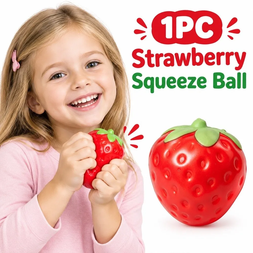 New Fruit Shape Strawberry Squeeze Ball Soft Big Stress Relief Toy Funny Squeeze Toy ​​Office & School Stress Relief​​