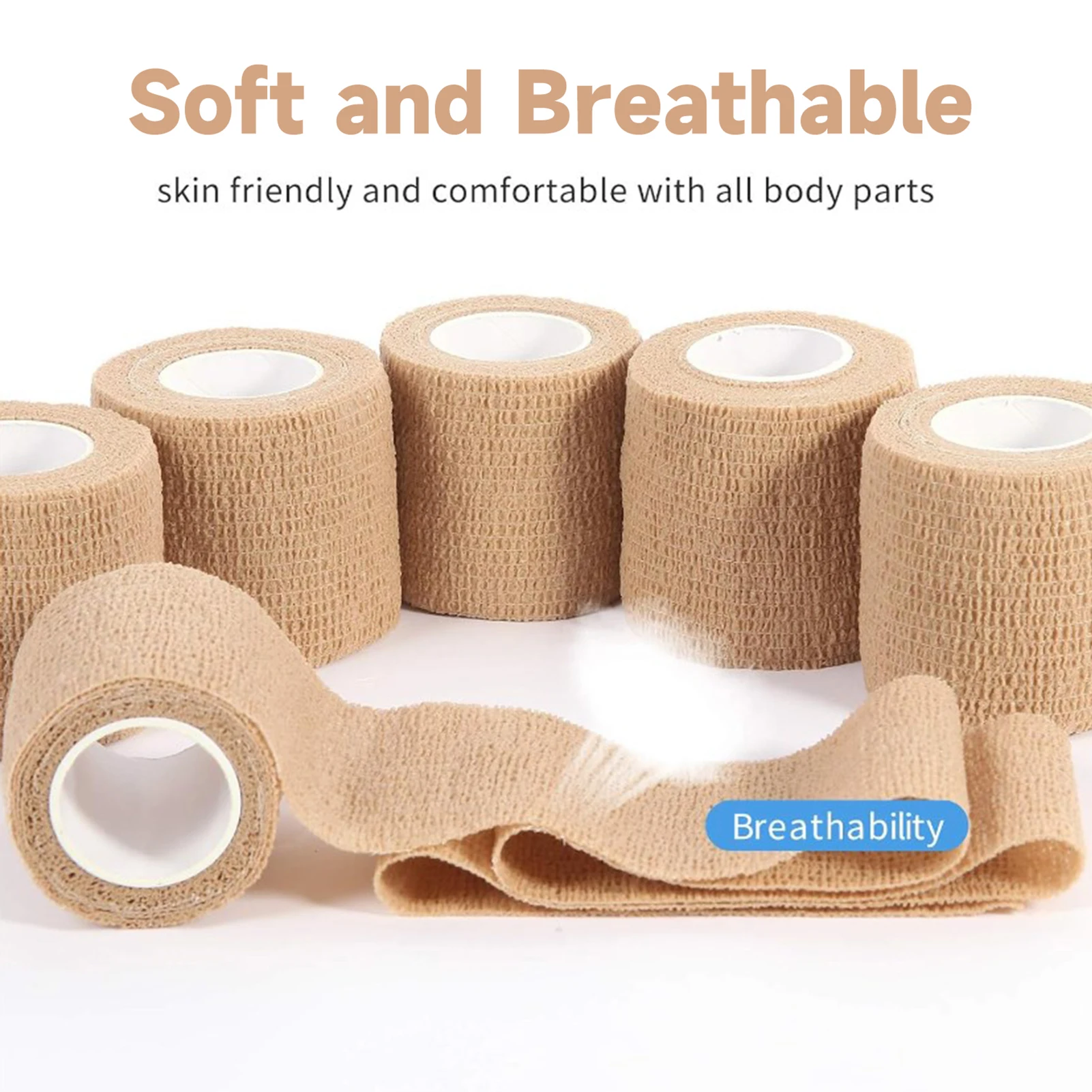 

Self Adhesive Elastic Bandage Wrap Non Woven Premium Sports Support Compression for Injury Recovery Fitness Use