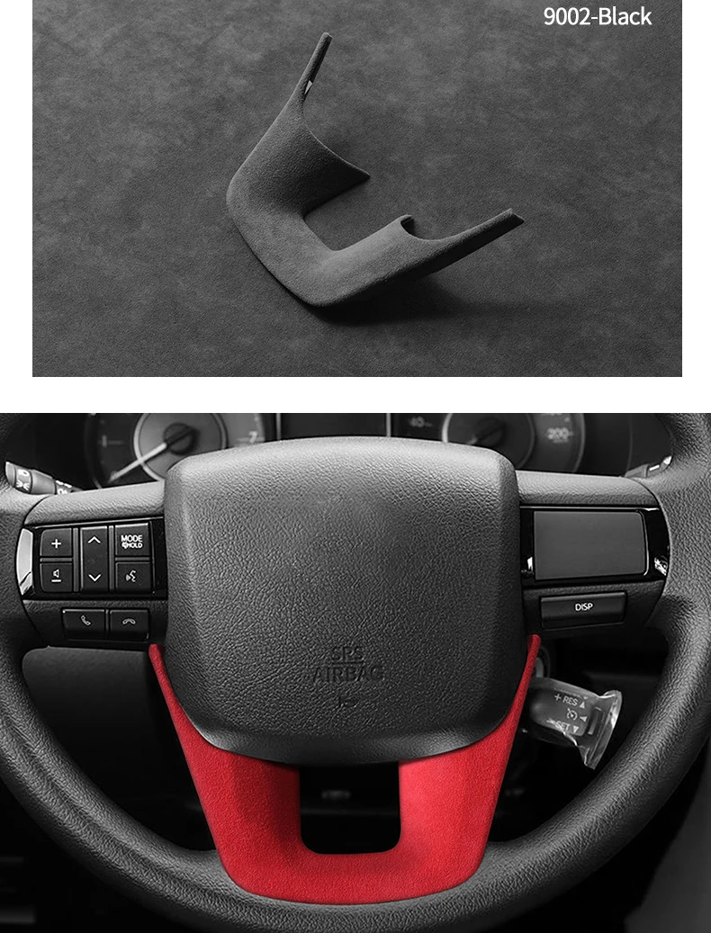 Hergestellt aus Alcantara für Toyota Hilux / Fortuner Standard Sport Version Auto Lenkrad Kofferraumabdeckung Inneneinrichtung Zubehör – Detail 9