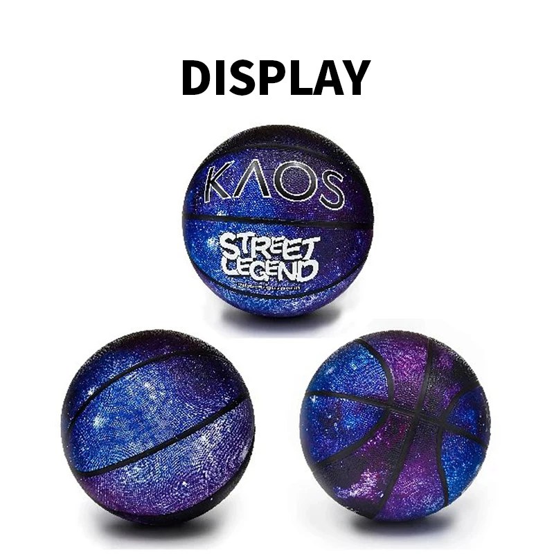 كرة سلة مطاطية مرصعة بالنجوم رقم 7 كرة سلة خاصة للشباب والأطفال مقاومة للاهتراء ومضادة للانزلاق للاستخدام الداخلي والخارجي