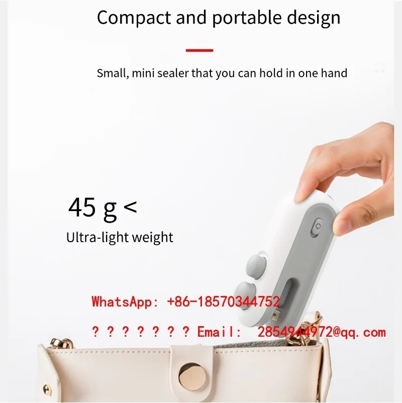 Mini Handheld Heat Sealer Portable Food Bag Sealing Machine Household Snack Plastic Bag Sealer