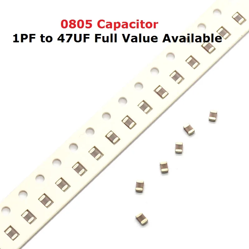 200pcs SMD 0805 Capacitor Kit 10UF 16V 50V 225 106 226 336  475 476 K/M/Z 2.2UF/4.7UF/10UF/22UF/33UF/47UF X7R Chip Capacitance