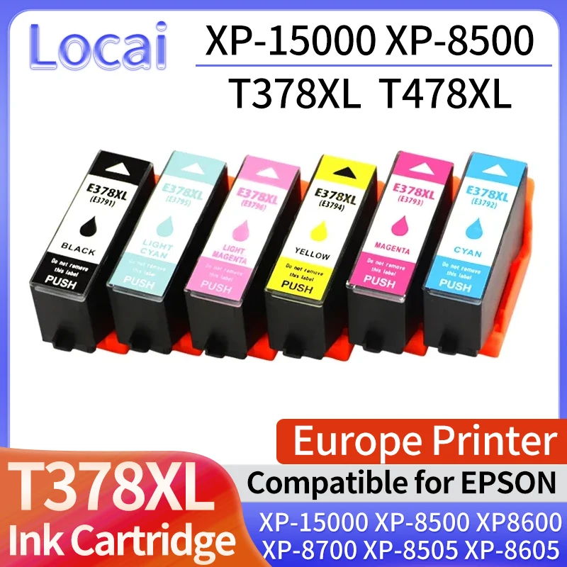 

Europe1-3set T378XL T478XL T378 T478 Ink Cartridge Compatible For Epson XP-15000 XP-8500 XP8600 XP-8700 XP-8505 XP-8605 Printer