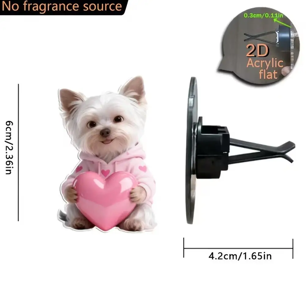 Decoração de Saída de Ar para Carro com Cão Fofo, Clipe Plano de Acrílico para Carro, Acessório Divertido para Interior de Carro, Presente Inu/West Sh