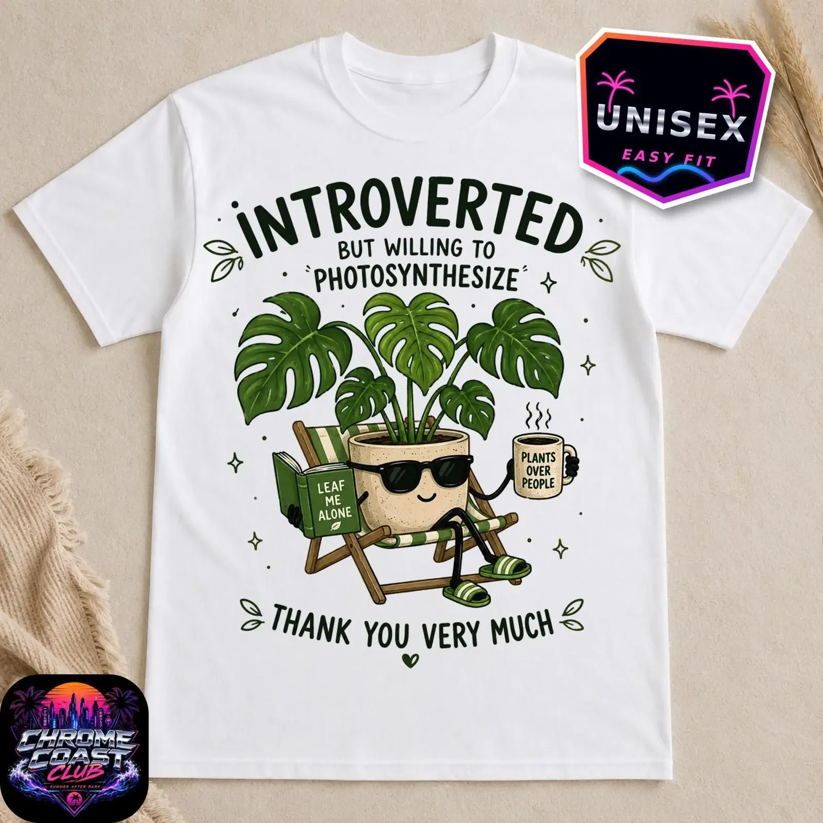 Introverted But Willing To Photosynthesize Monstera T Shirt Funny Plant Lover Plants Over People For Parent  vintage Washed