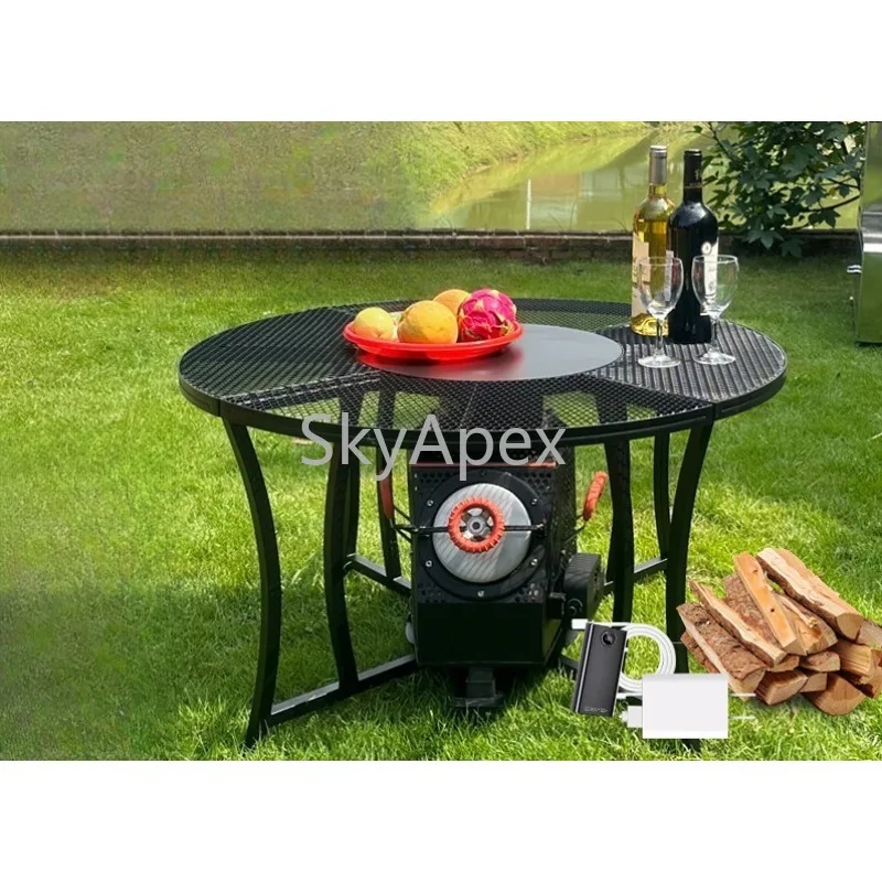 Foldable Portable  Stove Side  Tea Table - Multifunctional Heavy Duty Steel Indoor Courtyard Hot Pot  BBQ Outdoor Picnic Camping