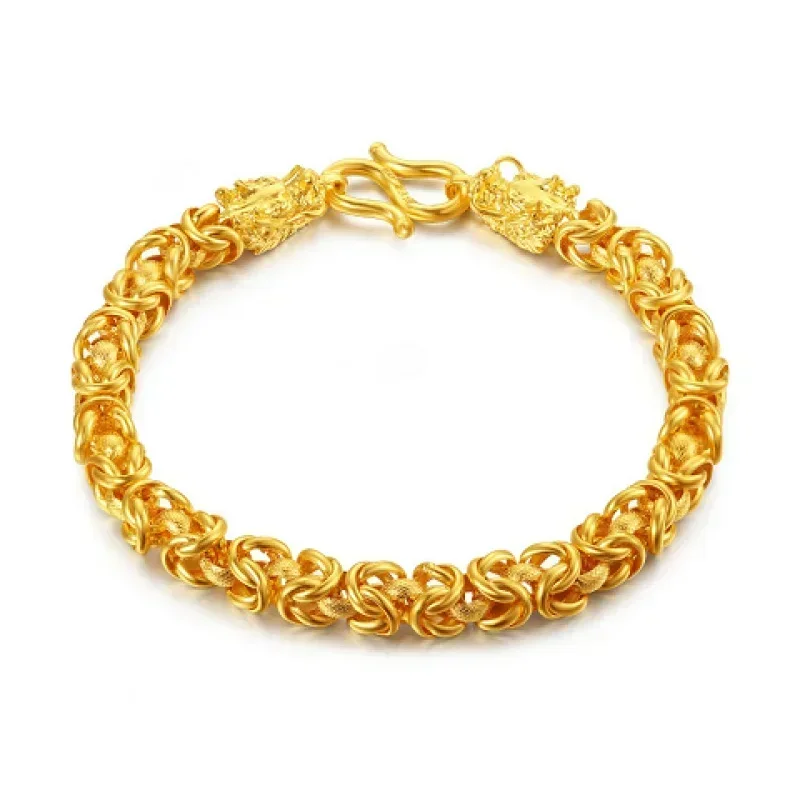 999 real 24k gold bracelet men all the way to wealth real gold bracelet boss chain eight parties to wealth real gold bracelet