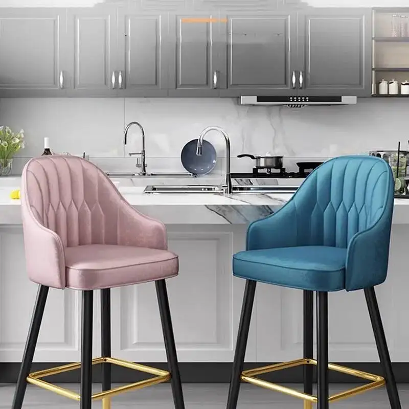 

Chair Kitchen Bar Stool Metal Luxury Design Leather Modern Bar Stools Living Room High Quality Style Taburete Home Furniture