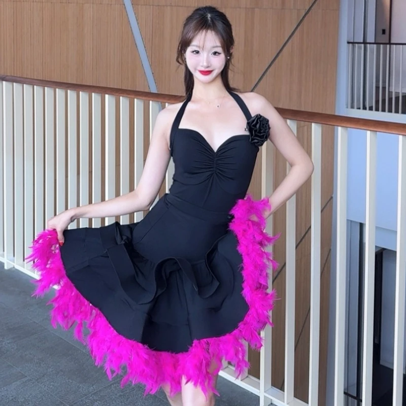 

New Women Chacha Latin Dance Competition Costume Adults Samba Latin Dance Performance Clothing Stage Dancing Suits SL13112