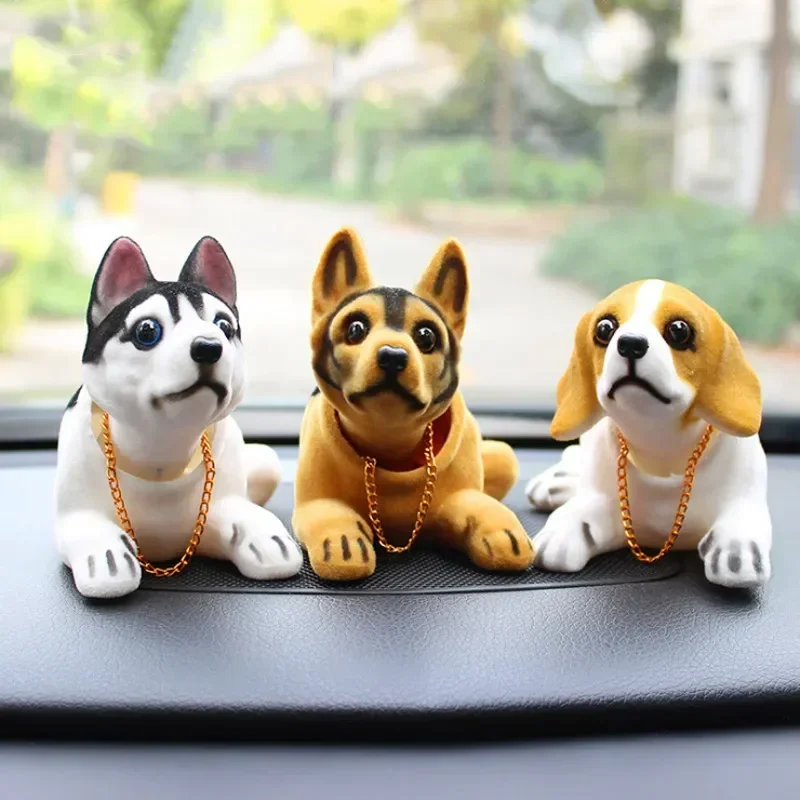 

Car Doll Husky Beagle St Bernard Shepherd Shake Head Dog Decoration Car Interior Decoration Cute Creative Gift Tabletop Ornament