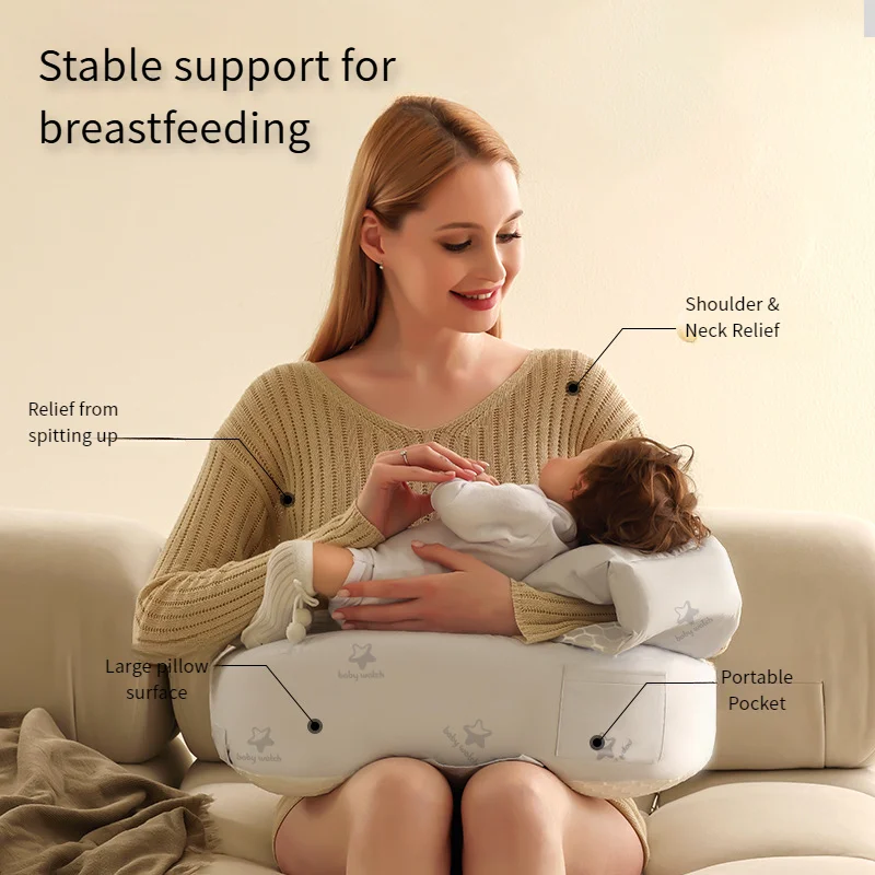 Breastfeeding Pillow with Stable Support and Arm Sleeve Cushion for Comfort and Breathability