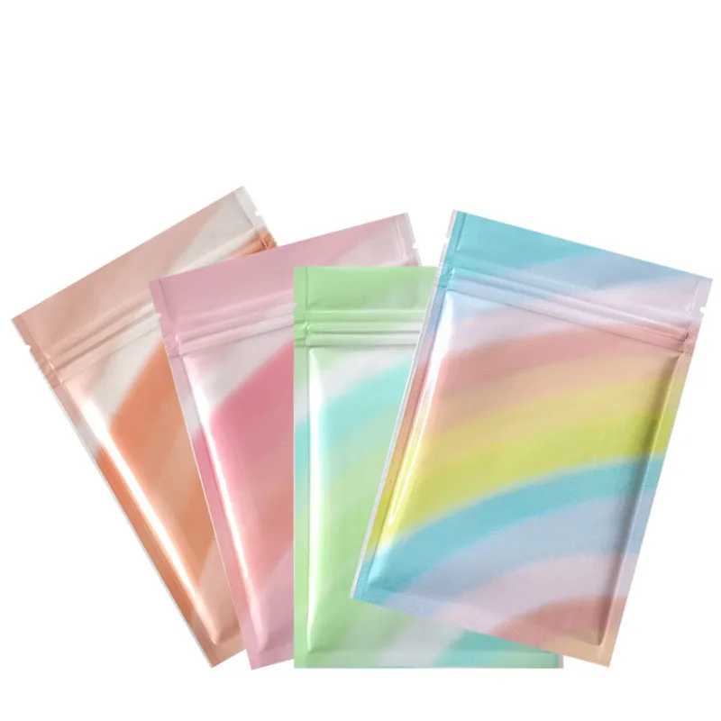 TETP 100Pcs Ziplock Bags Home Tea Food Candy Powder Jewelry Dried Fruit Packaging Storage Aluminumed Foil Reusable Colorful Bag