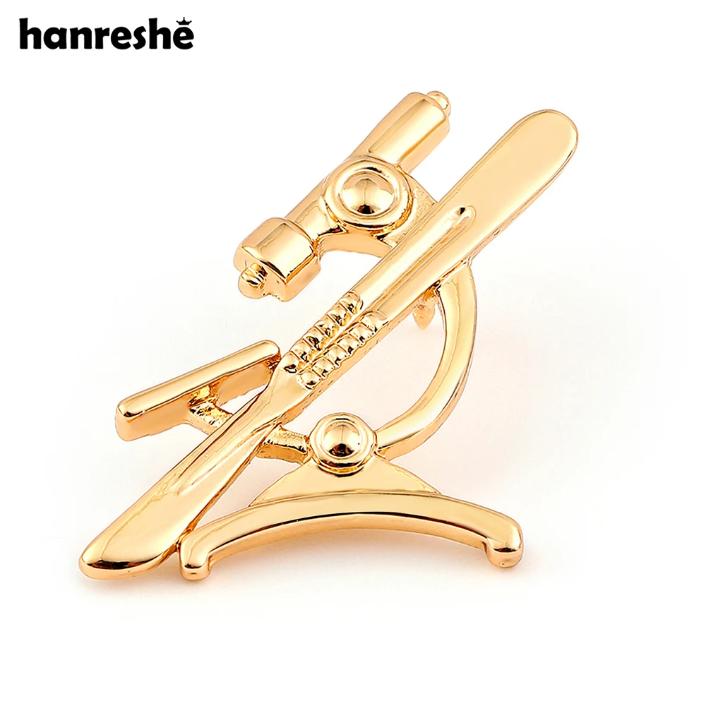 Hanreshe Microscope and Scalpel Brooch Creative Medical Science Lab Pin for Surgeon Scientist Lapel Badges