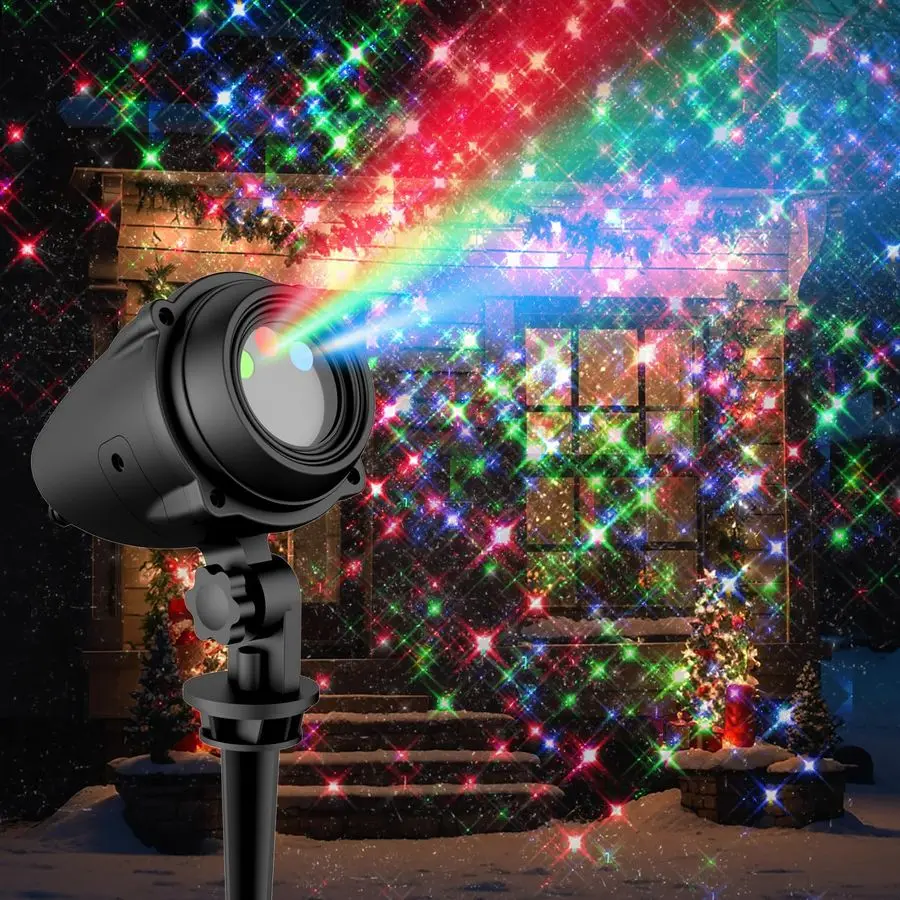 

Projector Lights Outdoor, RGB Red Green Blue Firefly Laser Light Projector, IP65 Waterproof Holiday Landscape Lighting for Yard