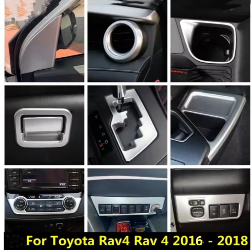 ABS Matte Left hand drive Transmission Shift Gear Panel Cover Trim Car Styling For Toyota RAV4 RAV 4 2016 2017 2018 Accessories