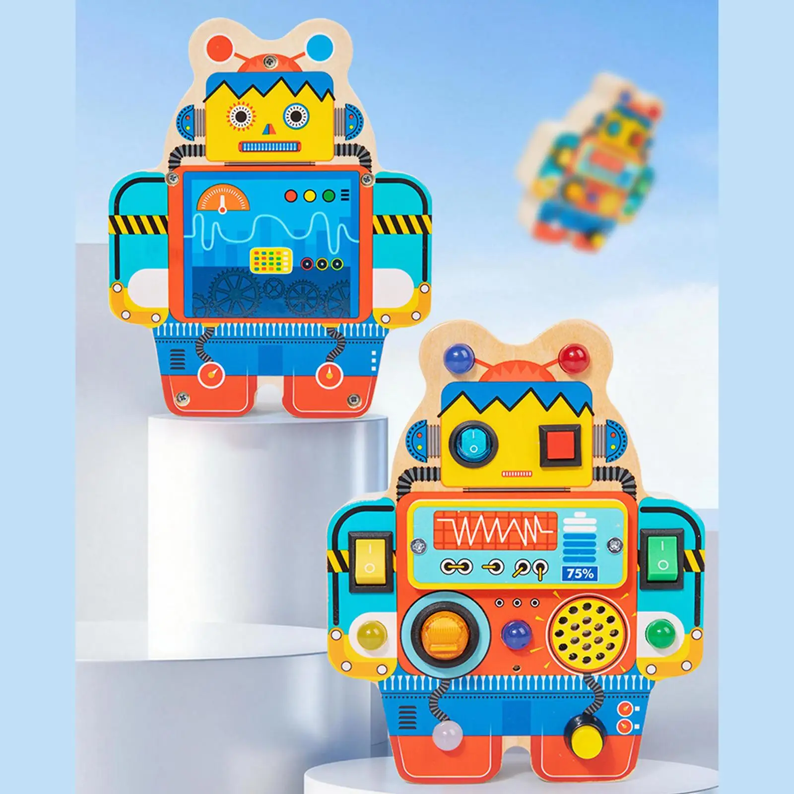 

Развивающая игрушка-робот с выключателем света, прочная, для развития моторики, для детей от 3 лет, обучающая игрушка, подарок на день рождения для мальчиков и девочек