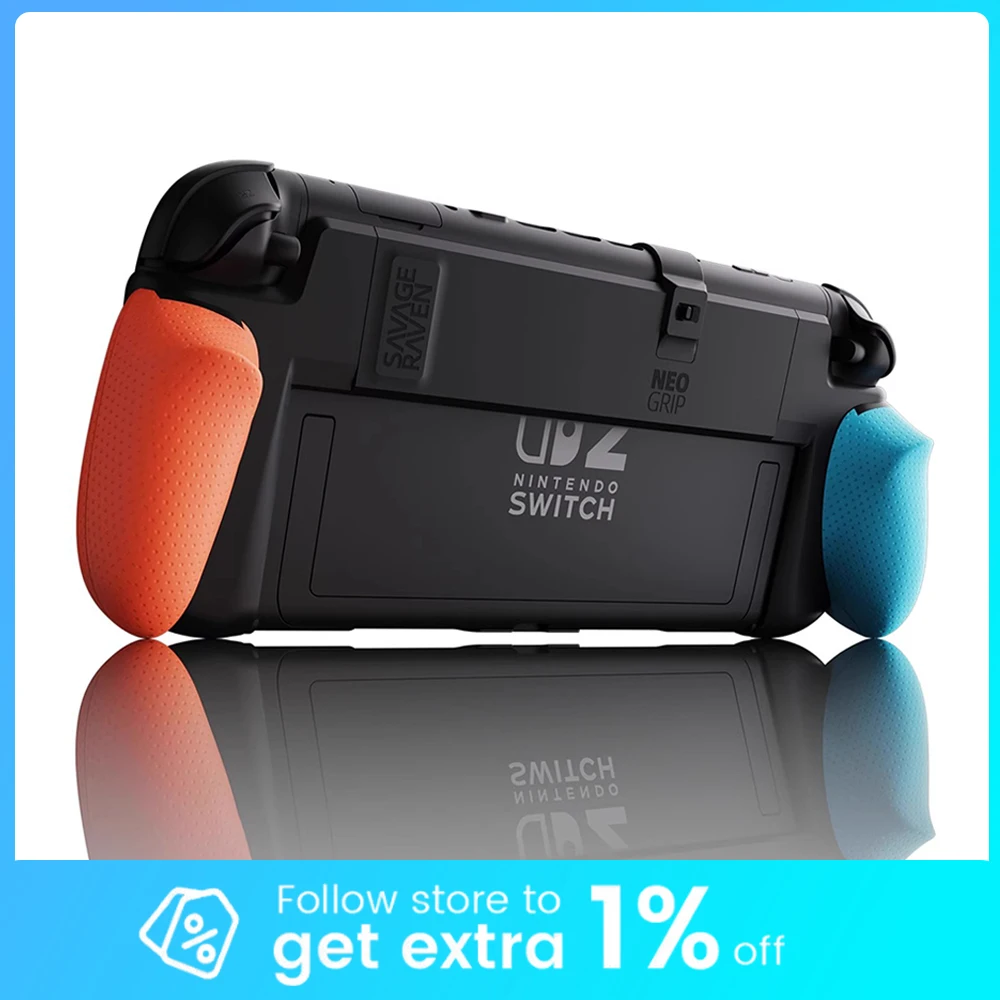 Savage Raven By Skull & Co. NeoGrip For Nintendo Switch 2 Replaceable Ergonomic 4 Grip Sliding Rail Design Protective Cases