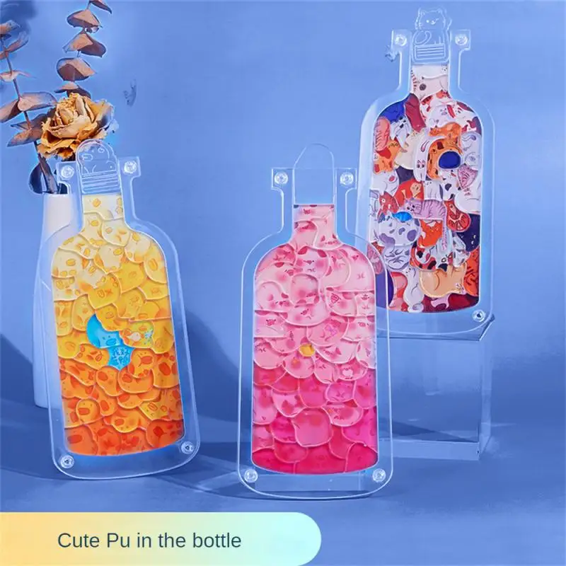 Acrylic Bottle Standee 3D Creative Puzzle Gift Set Jigsaw Puzzle Cartoon Animal Pig/Duck/Cat Decoration Toys Birthday Gifts