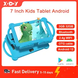 XGODY Android Kids Tablet For Study Education 32GB ROM 7 Inch IPS Screen PC Type C WiFi OTG Children Tablets With Cute Case