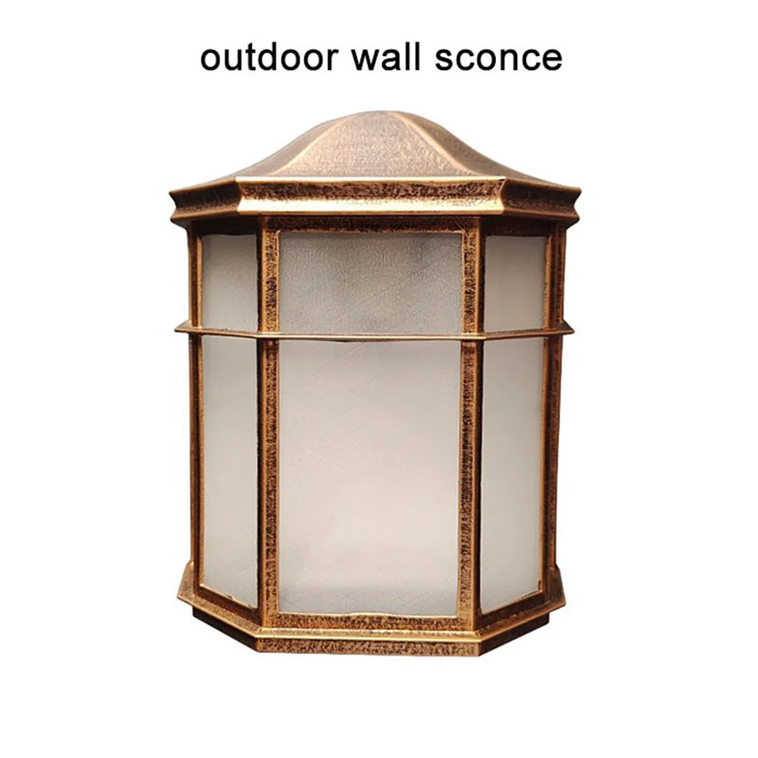 Vintage Outdoor Wall Sconce Rustic E27 Exterior Wall Lantern Light with Frost Acrylic Shade for Patio Porch Entryway Door