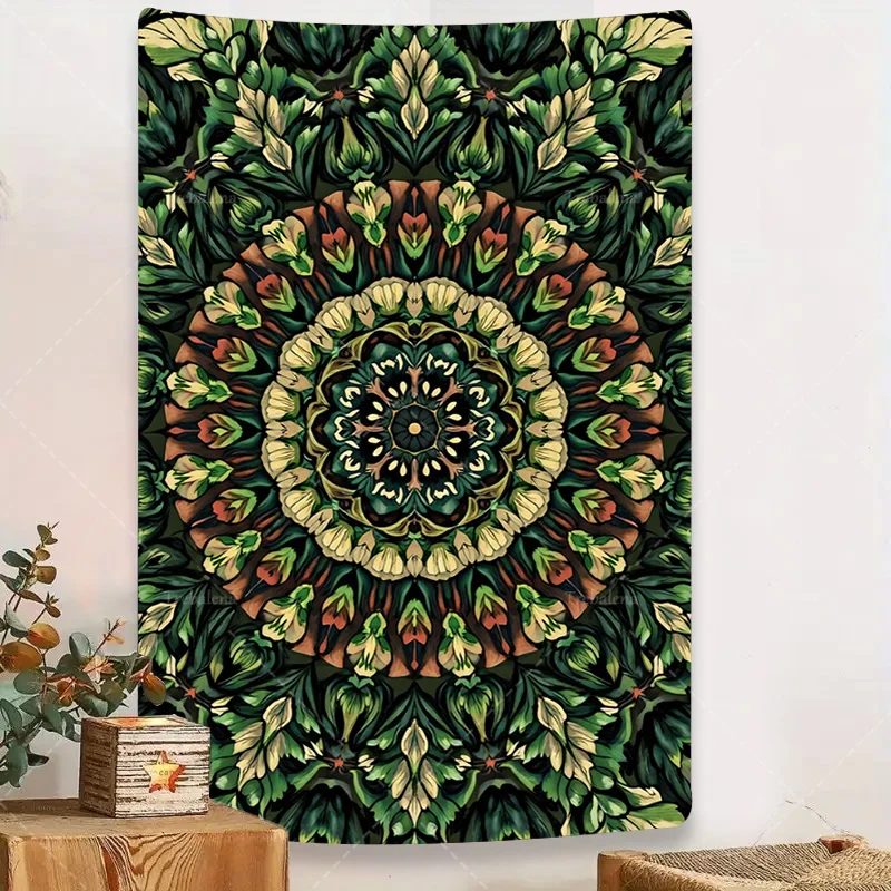 

1pc Wall Tapestry Mandala Floral Tapestry - Boho Chic Wall Hanging for Living Room Decor