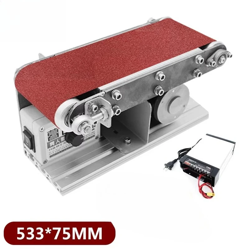 DIY Polishing Grinding Machine Desktop Belt Machine Cutter Edges Sharpener Multifunctional Belt Sander With 10PCS Belt 533*75mm