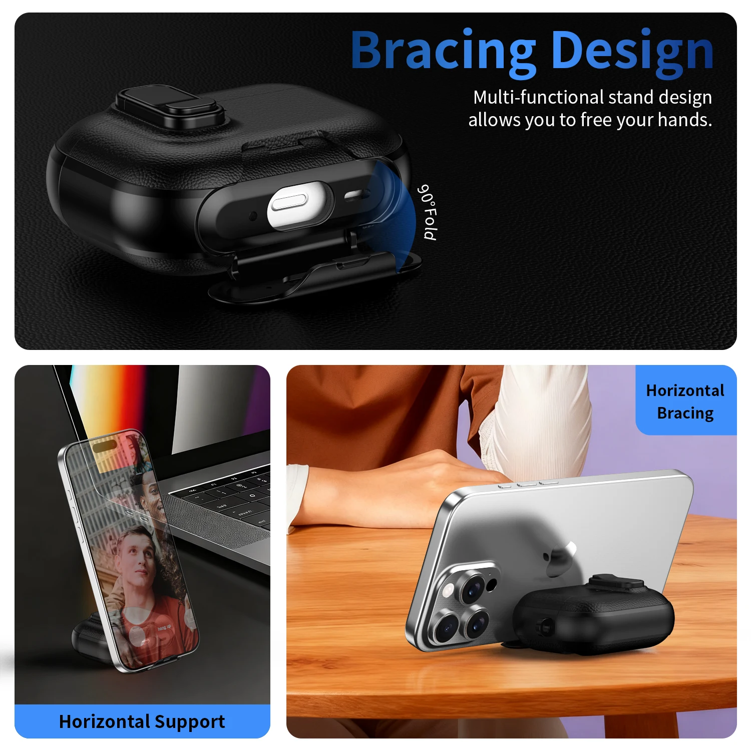 Secure Lock Phone Holder cortex Case For AirPods Pro 3 Bluetooth headset Cover For AirPods Pro 2 and AirPods 4 Case With Hook