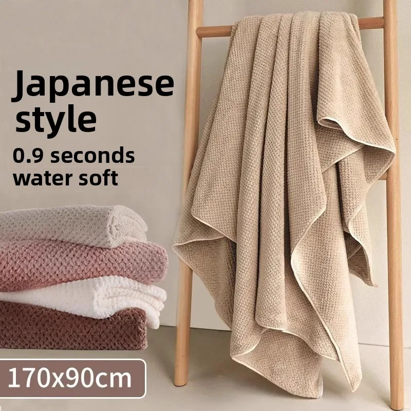 70*140CM Large Bath Towel Thickened 90X175cm Coral Fleece Pineapple Lattice Adult Quick-drying Absorbent Bath Towel Beauty Salon