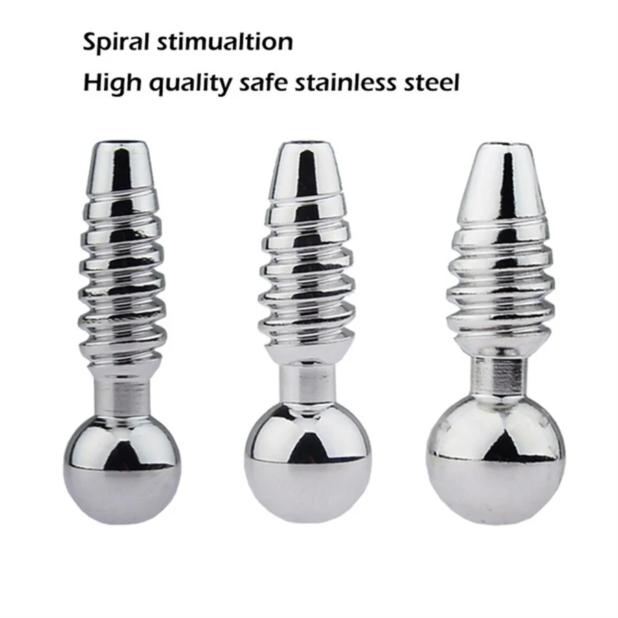 Stainless Steel Metal Penis Plug Male Masturbators Hollowout Spiral Urethral Sounding Dilator Stimulators Adult Sex Toys for Men