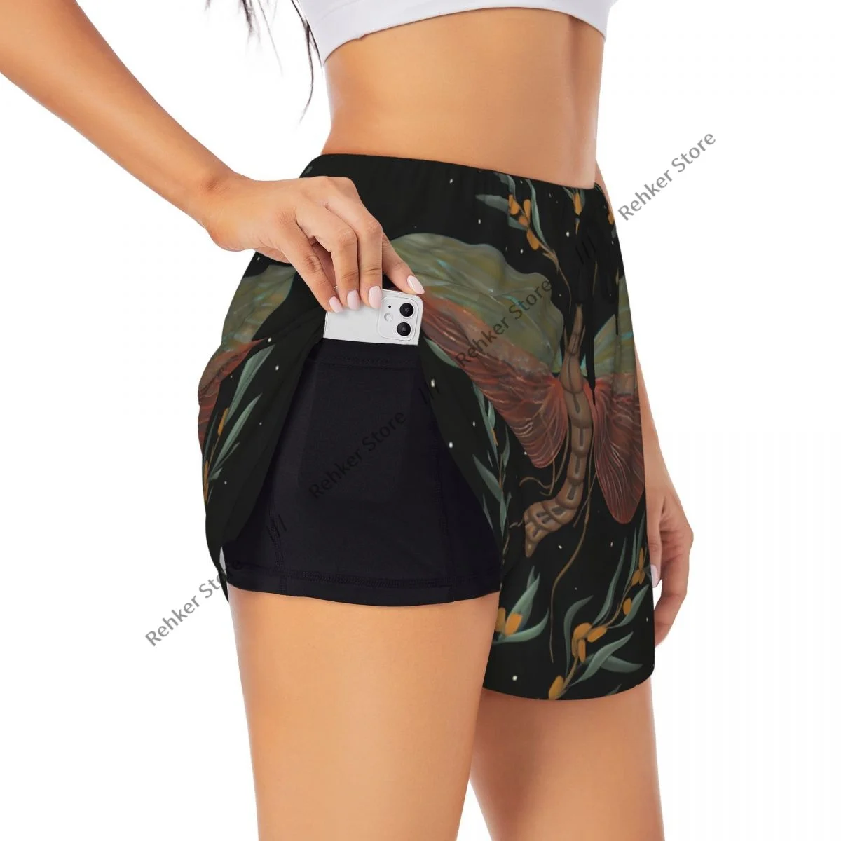 Mulheres yoga shorts borboleta com ornamento floral shorts de treino de fitness de secagem rápida senhoras yoga ginásio correndo calças curtas esportivas