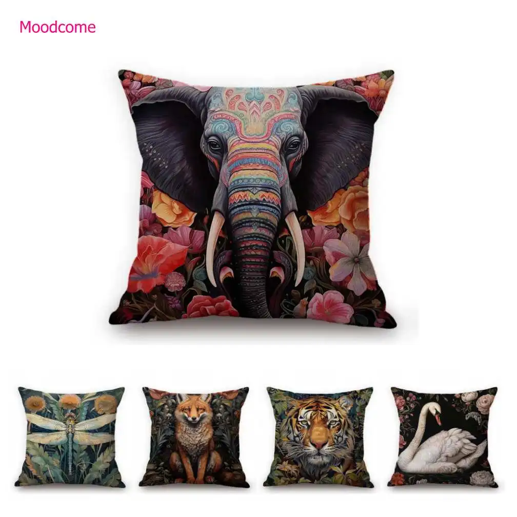 White Horse Royal Court Horsemanship Club Decoration Art Sofa Throw Pillow Case Black White Elegant Linen Pony Cushion Cover