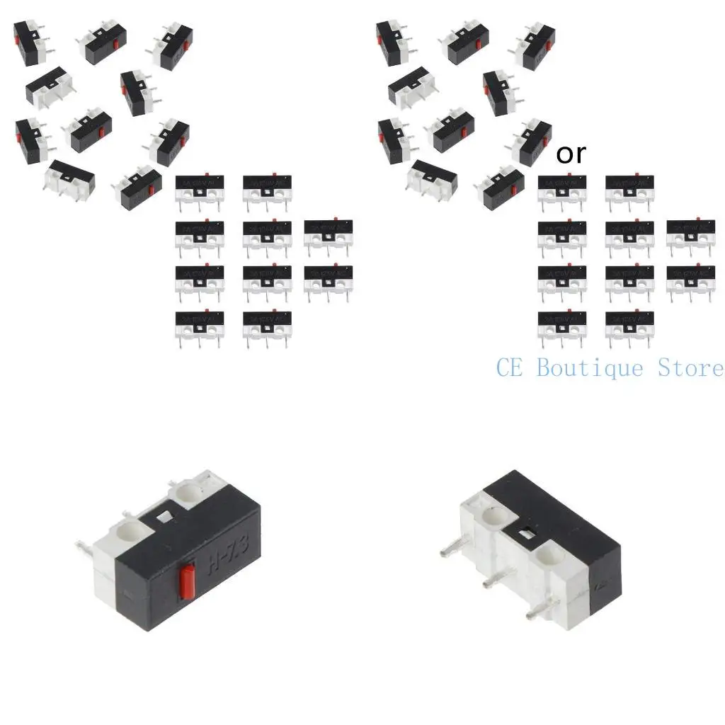 652F 10 PIOCE tikus mikro sakelar tombol mouse universal pengganti 3 pin untuk rumah