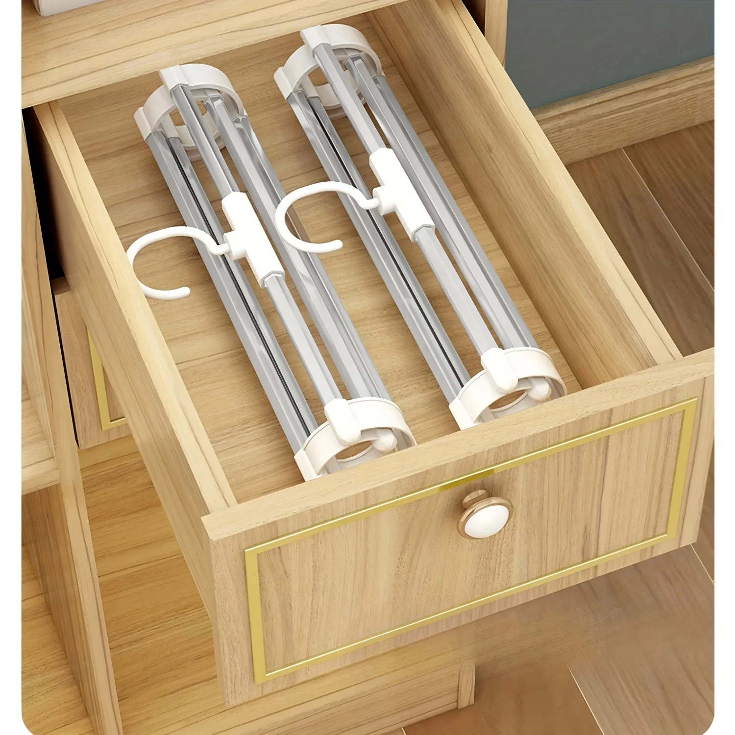 قطعة واحدة من شماعات السراويل القابلة للطي لتوفير المساحة من الفولاذ المقاوم للصدأ للجينز والساق والسراويل الضيقة - منظم الخزانة