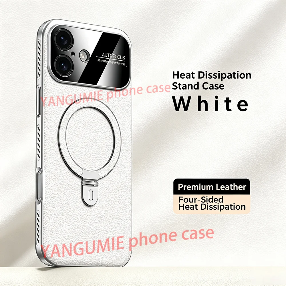 For Full range of iPhone17/16/15/14 pro max radiating leather phone case Apple bracket magnetic protective cover