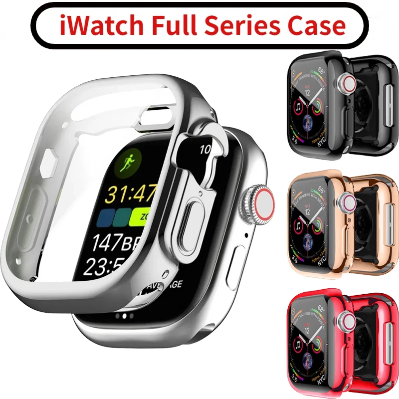 TPU-Vollabdeckung für Apple Watch Ultra 3 49 mm Gehäuse 11 10 9 8 7 42 mm 46 mm 45 mm 41 mm Fallschutzhülle iWatch 6 5 4 SE 44 mm Abdeckung