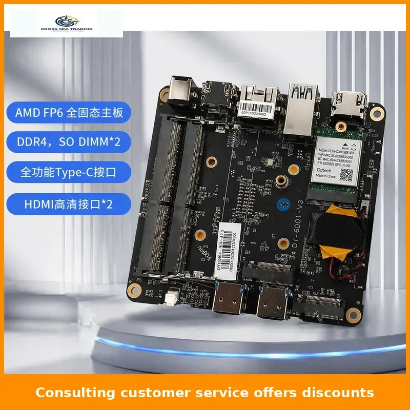 Main Board Mini Host Industrial Control Main Board Computer Host Dual Network Port, Support AMD 5700U5800U5825U5600H