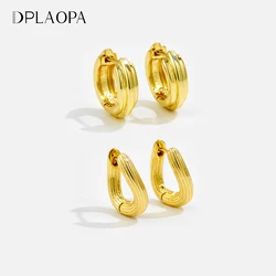 DPLAOPA 925 Sterling Silver Irregular Circle Plain Hoop Earring Piercing Huggies Women 2024 New Fashion Fine Jewelry Gift
